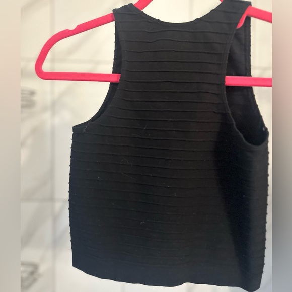 Black Ribbed Crop Top - Size S - Picture 3 of 5